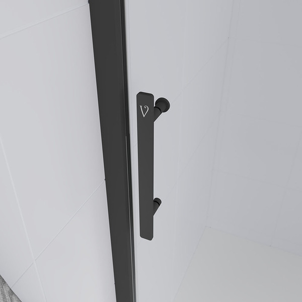 Изображение товара Душевая дверь Veconi E1 140x195 / E1-B-140-01-C9 (стекло прозрачное/черный матовый)