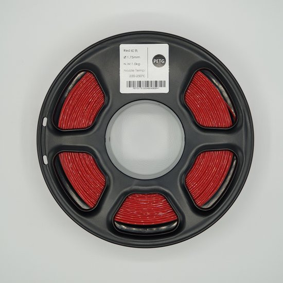 Изображение товара Пластик для 3D-печати Mitek PETG (1.75мм, 1кг, красный прозрачный)