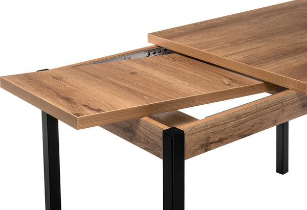 Изображение товара Обеденный стол Woodville Оригон / 368665 (дуб горный/черный матовый)