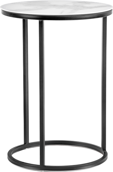 Изображение товара Журнальный столик Woodville Иберис / 500011 (белый мрамор/черный)