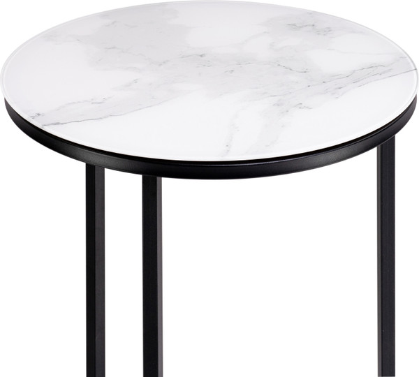 Изображение товара Журнальный столик Woodville Иберис / 500011 (белый мрамор/черный)