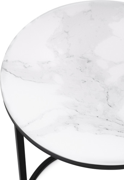 Изображение товара Журнальный столик Woodville Иберис / 500011 (белый мрамор/черный)