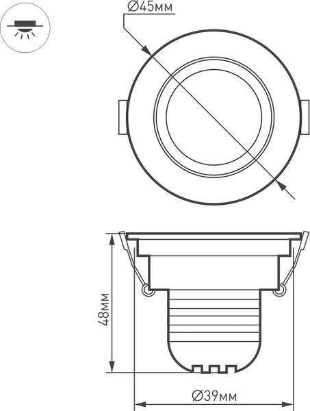 Изображение товара Точечный светильник Arlight LTM-R45WH 3W Day White 30deg / 014912