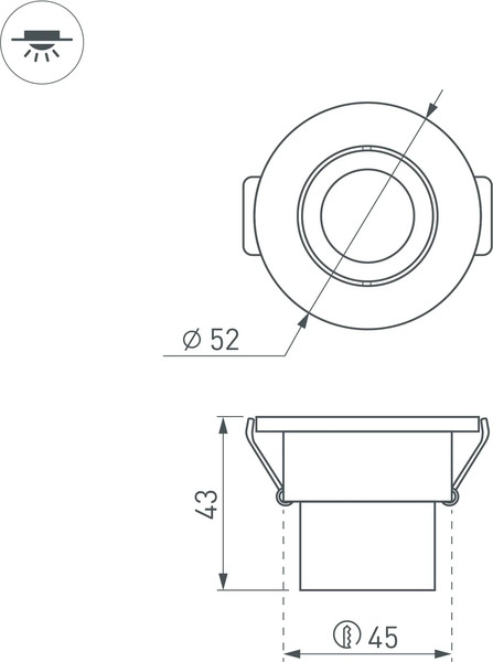 Изображение товара Точечный светильник Arlight LTM-R52WH 3W Day White 30deg / 014914