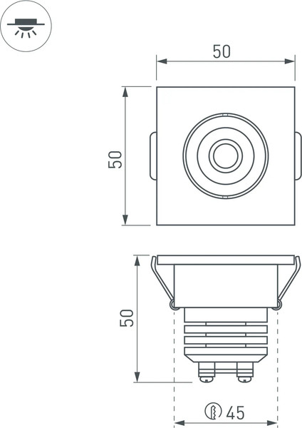 Изображение товара Точечный светильник Arlight LTM-S50x50WH 5W Day White 25deg / 020758