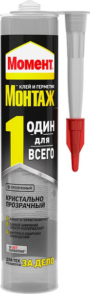 Изображение товара Клей-герметик Момент Монтаж Один для всего (280мл, прозрачный)
