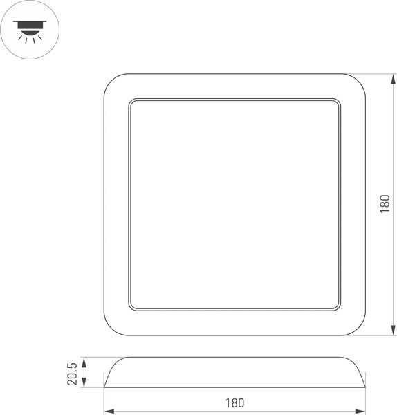 Изображение товара Точечный светильник Arlight CL-FIOKK-S180x180-12W Day4000-MIX WH 120deg / 034470