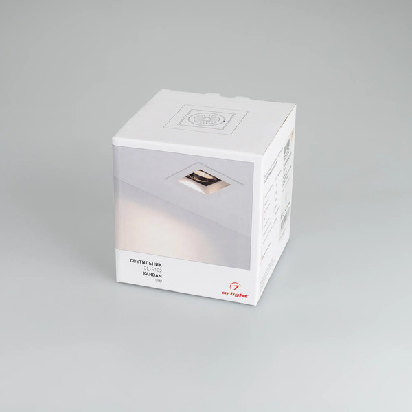Изображение товара Точечный светильник Arlight CL-KARDAN-S102x102-9W Warm WH-BK 38deg / 024126