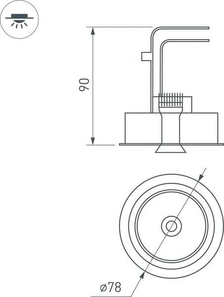 Изображение товара Точечный светильник Arlight CL-SIMPLE-R78-9W Warm3000 WH 45deg / 026868
