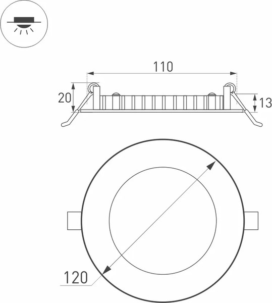 Изображение товара Точечный светильник Arlight DL-120M-9W White / 020105