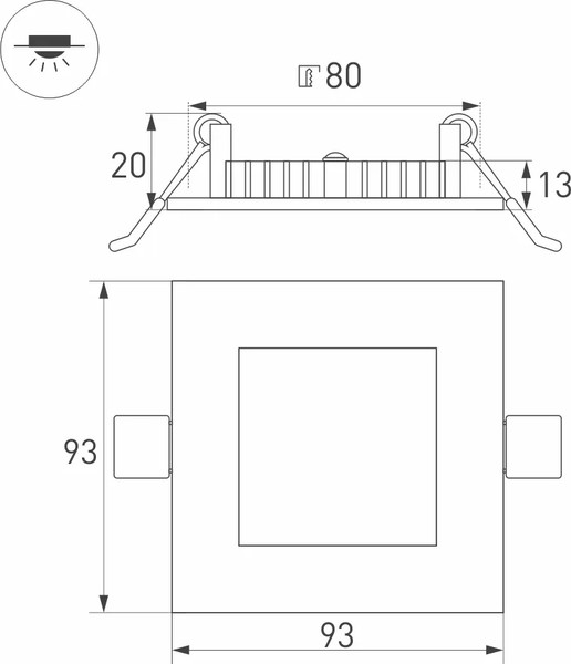 Изображение товара Точечный светильник Arlight DL-93x93M-5W Day White / 020122