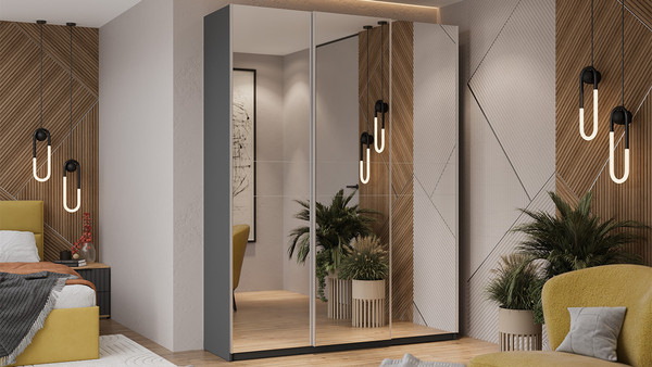 Изображение товара Шкаф-купе ТриЯ Оскар Т2 1800 / 271161 (ручка серебро/серый графит)