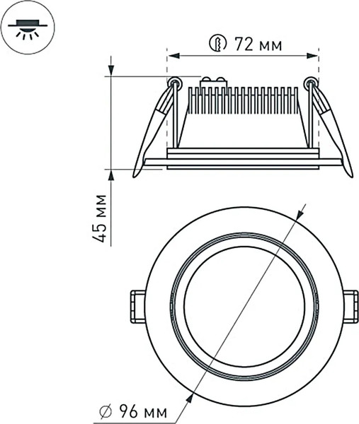 Изображение товара Точечный светильник Arlight LT-R96WH 6W Day White 120deg / 014928