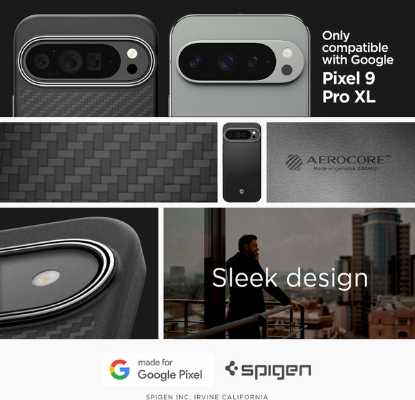 Изображение товара Чехол-накладка Spigen Enzo Aramid для Google Pixel 9 Pro XL / ACS07734 (черный матовый)