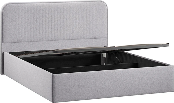 Изображение товара Двуспальная кровать ТриЯ Тиффани Тип 1 c ПМ 180x200 (микровелюр Jercy Silver)