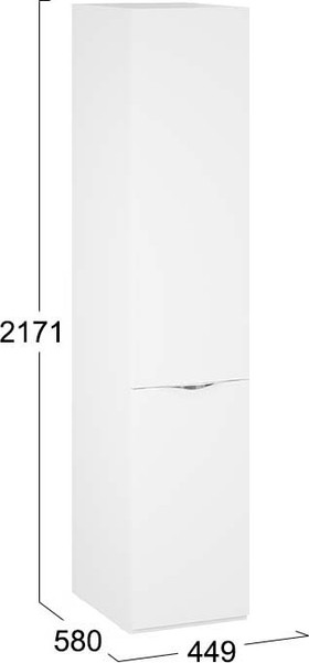 Изображение товара Шкаф-пенал ТриЯ Глосс 580 / СМ-319.07.001 (белый жемчуг/белый глянец)