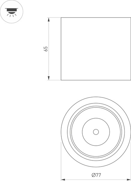 Изображение товара Точечный светильник Arlight SP-DICE-R77-10W Day4000 WH 24 deg / 046628