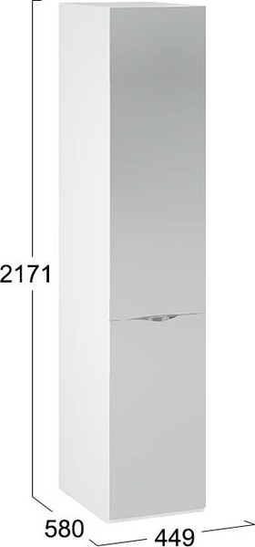 Изображение товара Шкаф-пенал ТриЯ Глосс 580 / СМ-319.07.002 (белый жемчуг/белый глянец)