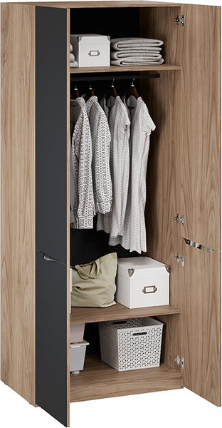 Изображение товара Шкаф ТриЯ Глосс 580 / СМ-319.07.003 (яблоня беллуно/cтекло графит матовый)