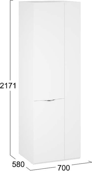 Изображение товара Шкаф ТриЯ Глосс 580 / СМ-319.07.006 (белый жемчуг/белый глянец)