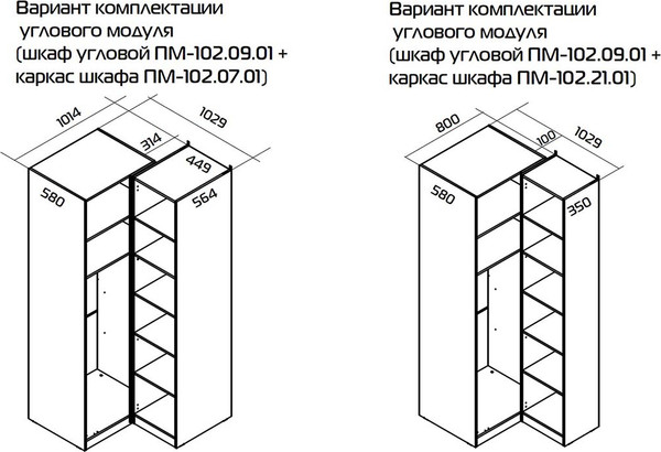 Изображение товара Шкаф ТриЯ Глосс 580 / СМ-319.07.006 (яблоня беллуно/cтекло графит матовый)