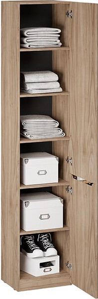 Изображение товара Шкаф-пенал ТриЯ Глосс 366 / СМ-319.07.011 (яблоня беллуно/cтекло графит матовый)