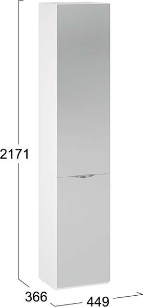 Изображение товара Шкаф-пенал ТриЯ Глосс 366 / СМ-319.07.012 (белый жемчуг/белый глянец)
