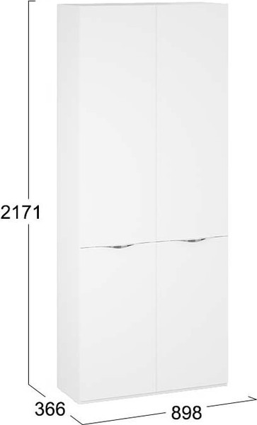 Изображение товара Шкаф ТриЯ Глосс 366 / СМ-319.07.013 (белый жемчуг/белый глянец)