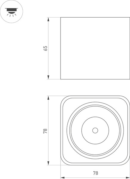 Изображение товара Точечный светильник Arlight SP-DICE-S78x78-10W Day4000 WH 24deg / 046634