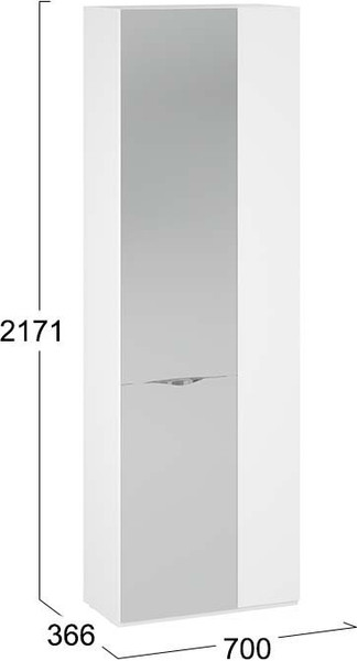 Изображение товара Шкаф ТриЯ Глосс 366 / СМ-319.07.017 (белый жемчуг/белый глянец)