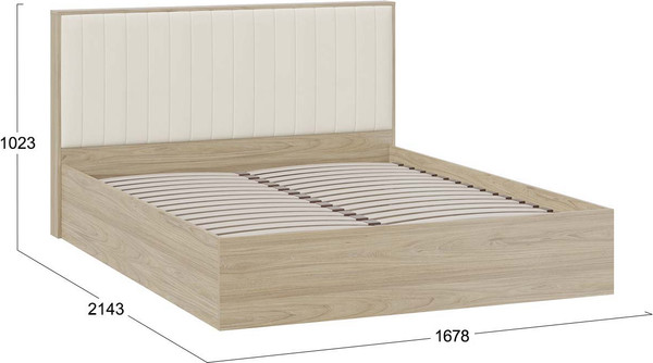 Изображение товара Каркас кровати ТриЯ Сэнди Тип 2 160x200 / 211.007.000 (вяз благородный/велюр бежевый)