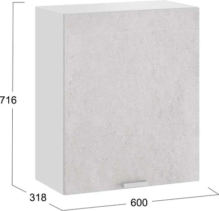 Изображение товара Шкаф навесной для кухни ТриЯ Гранита 1В6 с одной дверью (белый/бетон снежный)