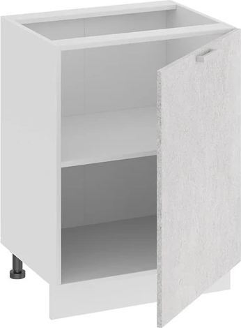 Изображение товара Шкаф-стол кухонный ТриЯ Гранита 1Н6 с одной дверью (белый/бетон снежный)