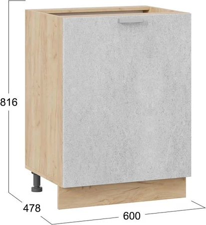 Изображение товара Шкаф-стол кухонный ТриЯ Гранита 1Н6 с одной дверью (дуб крафт золотой/бетон снежный)