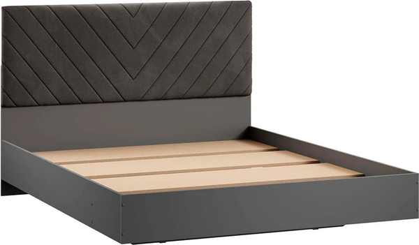 Изображение товара Двуспальная кровать ТриЯ Бетта Тип 1 160x200 / 413.001.000 (серый графит/велюр серый)
