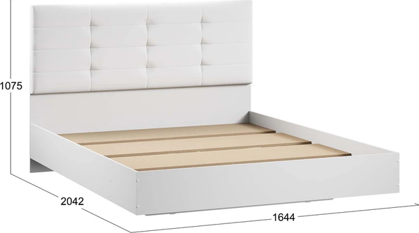 Изображение товара Двуспальная кровать ТриЯ Бетта Тип 3 160x200 / 413.003.000 (белый снег/белый)