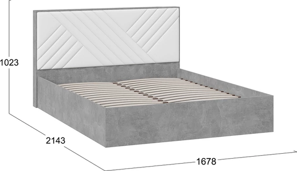Изображение товара Каркас кровати ТриЯ Хилтон Тип 1 160x200 / 402.004.000 (ателье светлый/белый)