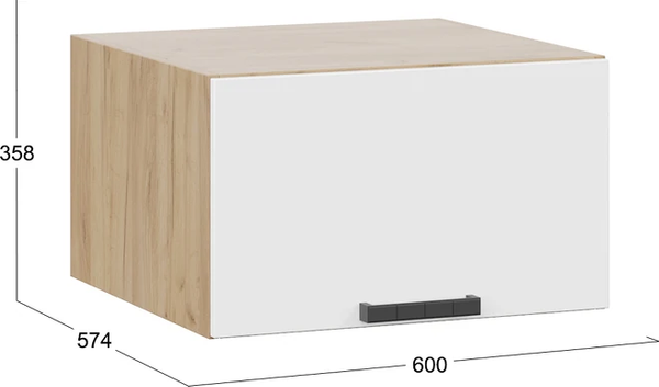 Изображение товара Шкаф навесной для кухни ТриЯ Детройт исп.2 1В6ГП с одной откидной дверью  (дуб крафт золотой/белый глянец)