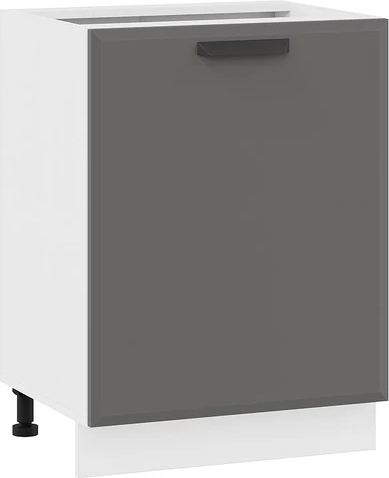 Изображение товара Шкаф-стол кухонный ТриЯ Тиана 1Н6 с одной дверью (белый/асфальт супермат)