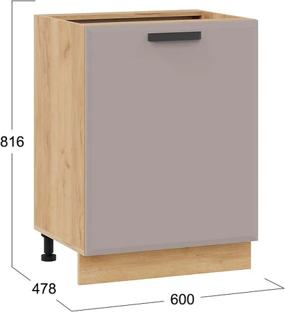 Изображение товара Шкаф-стол кухонный ТриЯ Тиана 1Н6 с одной дверью (дуб крафт золотой/мокко супермат)