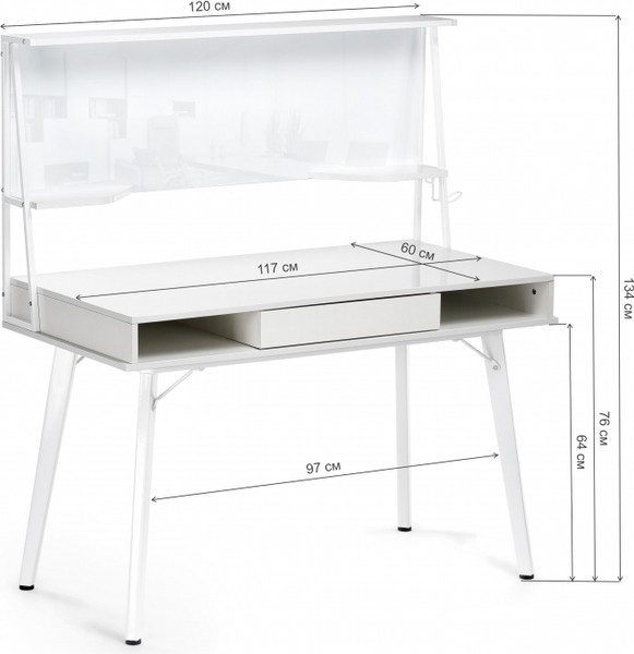 Изображение товара Компьютерный стол Woodville Ivor / 11973 (white)