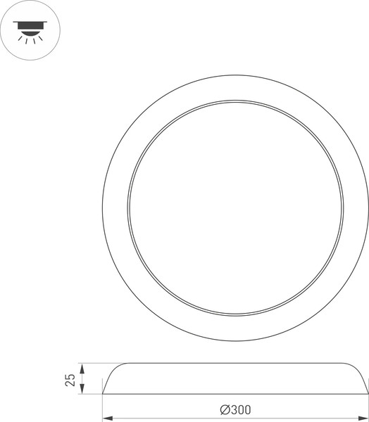 Изображение товара Точечный светильник Arlight CL-FIOKK-R300-25W Day4000-MIX WH 120deg / 034467