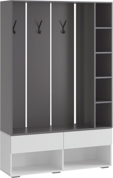 Изображение товара Секция в прихожую Woodville Роут / 619907 (белый/графит)