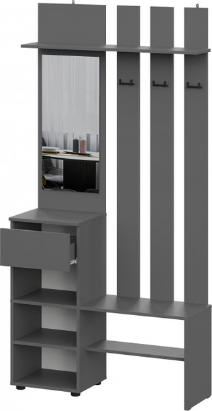 Изображение товара Секция в прихожую Woodville Сибити / 582748 (графит серый)