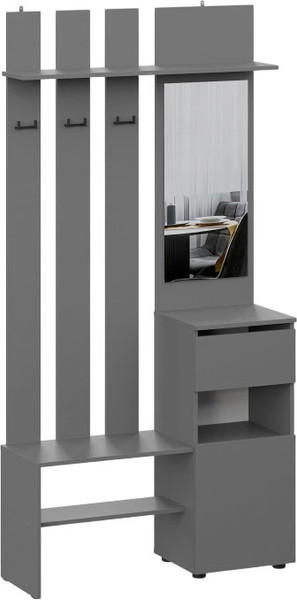 Изображение товара Секция в прихожую Woodville Сибити / 582748 (графит серый)