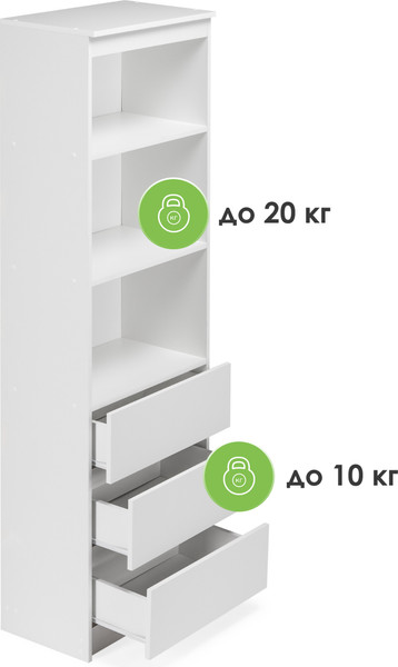 Изображение товара Стеллаж Woodville Мадера М600 / 520931 (белый)