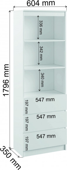 Изображение товара Стеллаж Woodville Мадера М600 / 520931 (белый)
