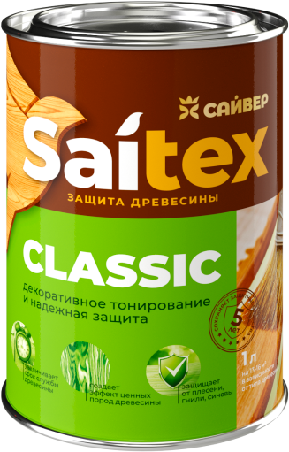 Изображение товара Защитно-декоративный состав Saitex Classic Темно-серый RAL 7024 (1л)
