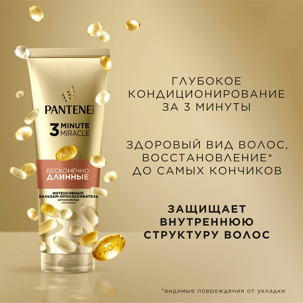 Изображение товара Бальзам для волос PANTENE 3 Minute Miracle Бесконечно длинные (220мл)