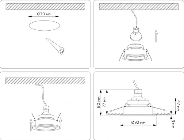 Изображение товара Точечный светильник Ambrella TN102824 BK/BK (черный/черный)